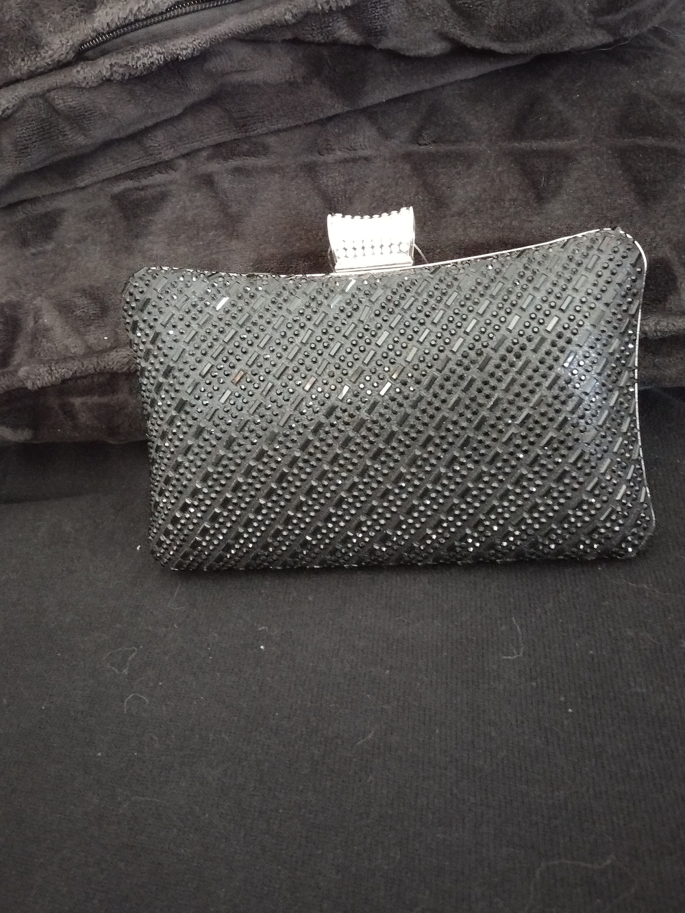 *NWT* Black Beaded Evening Clutch - Elegant Women's Bag